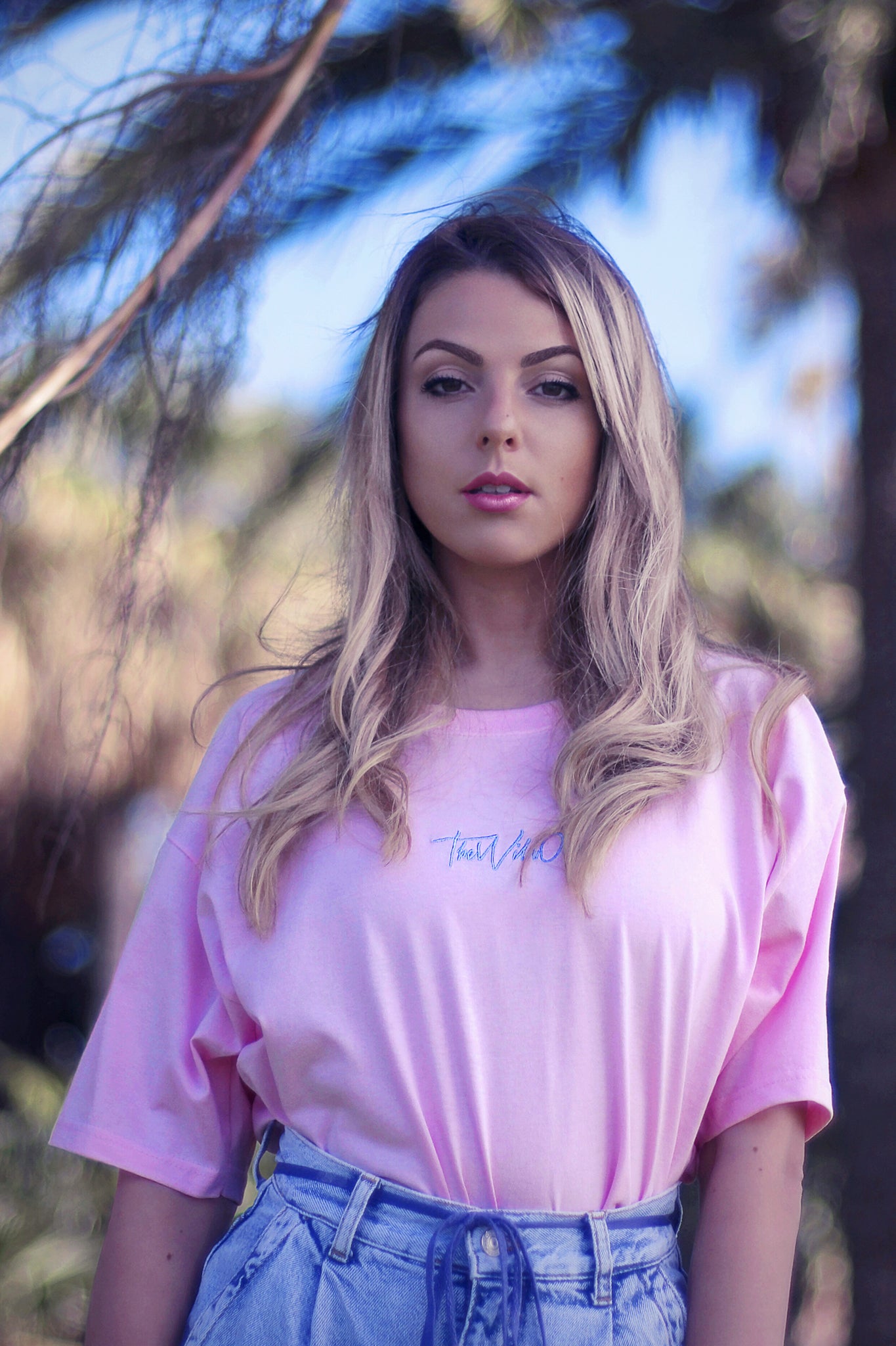 PINK MELROSE & BLUE T-SHIRT
