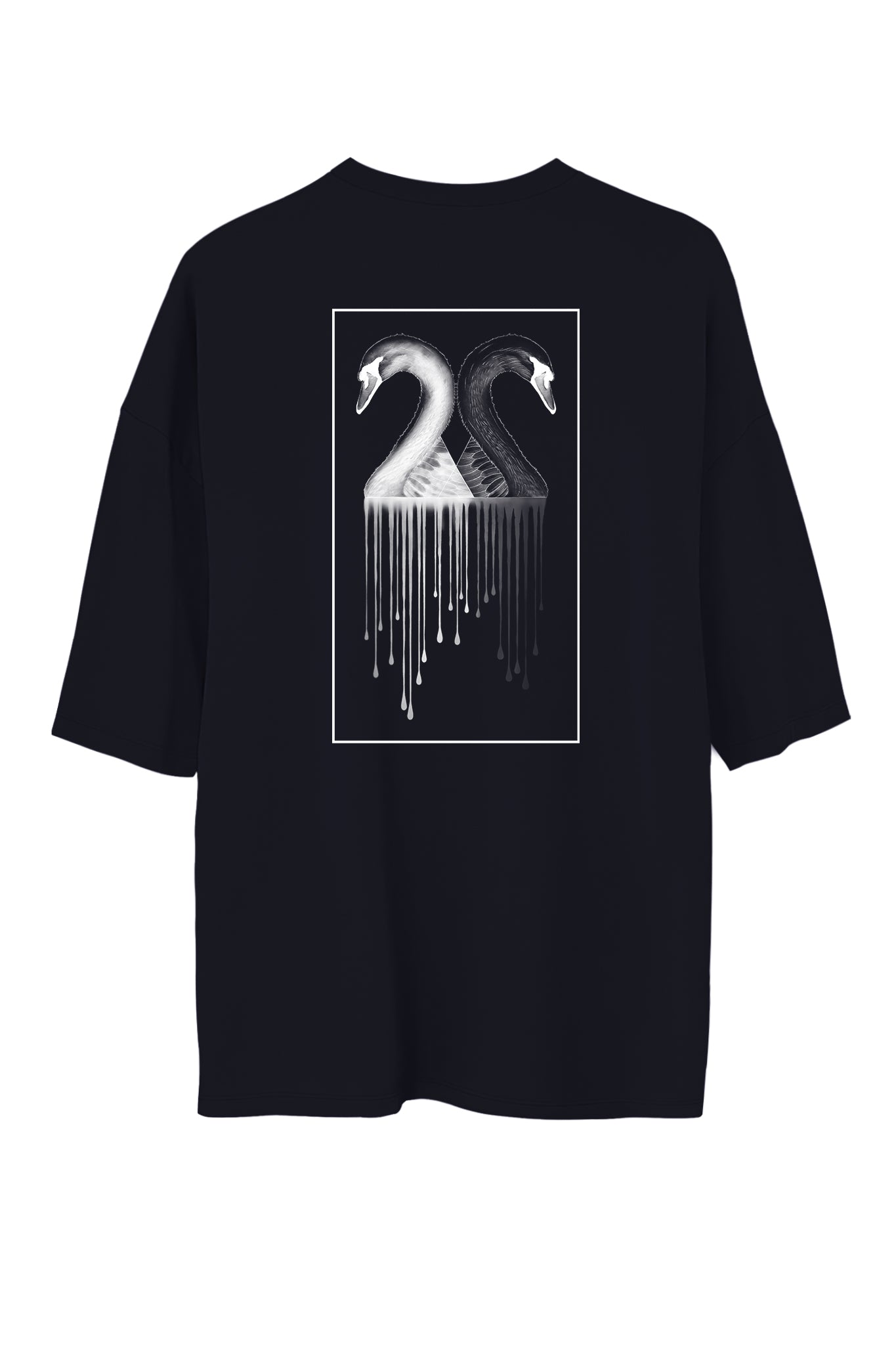 YIN YANG SWANS BLACK T-SHIRT
