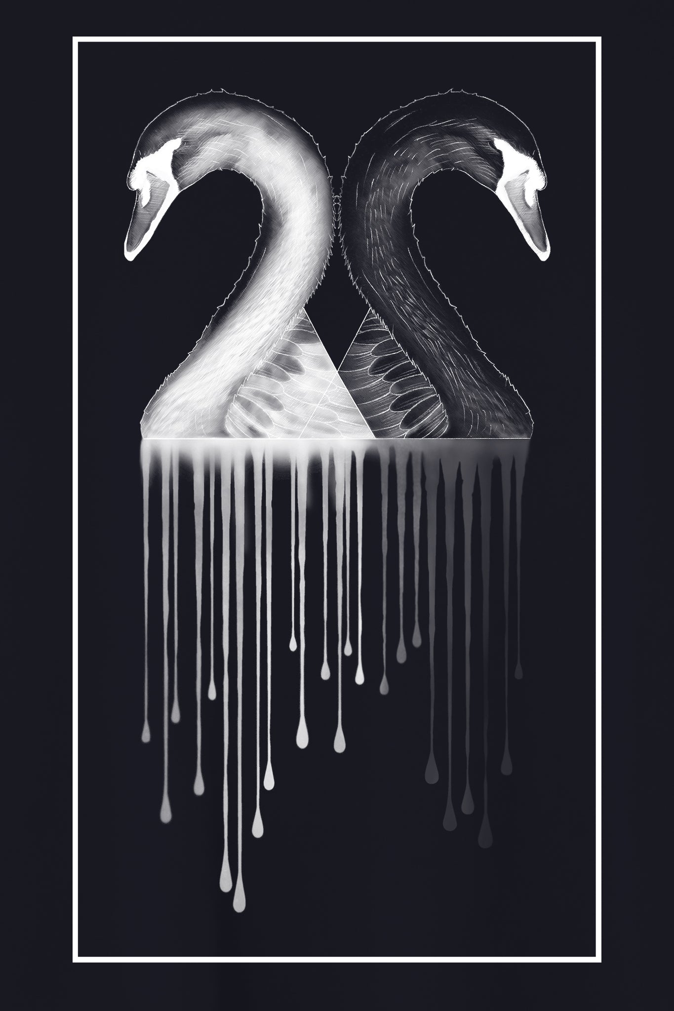 YIN YANG SWANS BLACK T-SHIRT