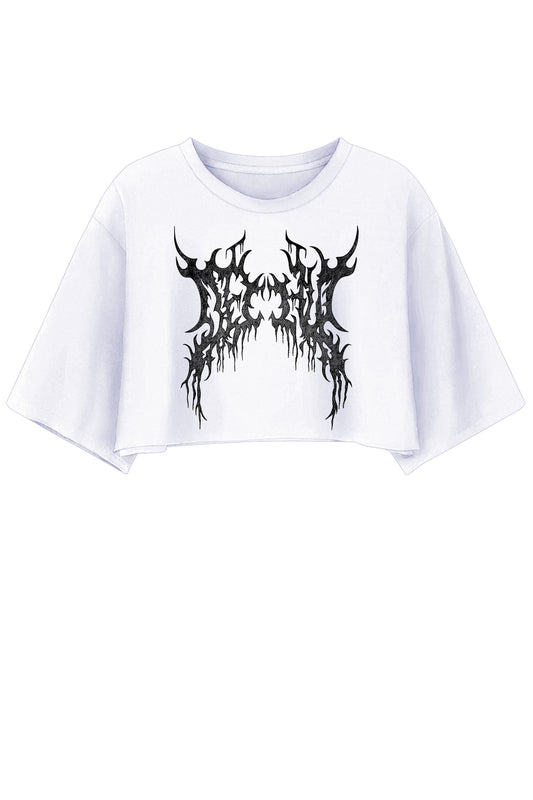FALLEN WHITE CROP-TOP