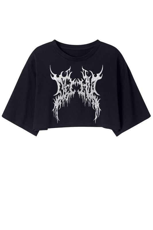 FALLEN BLACK CROP-TOP