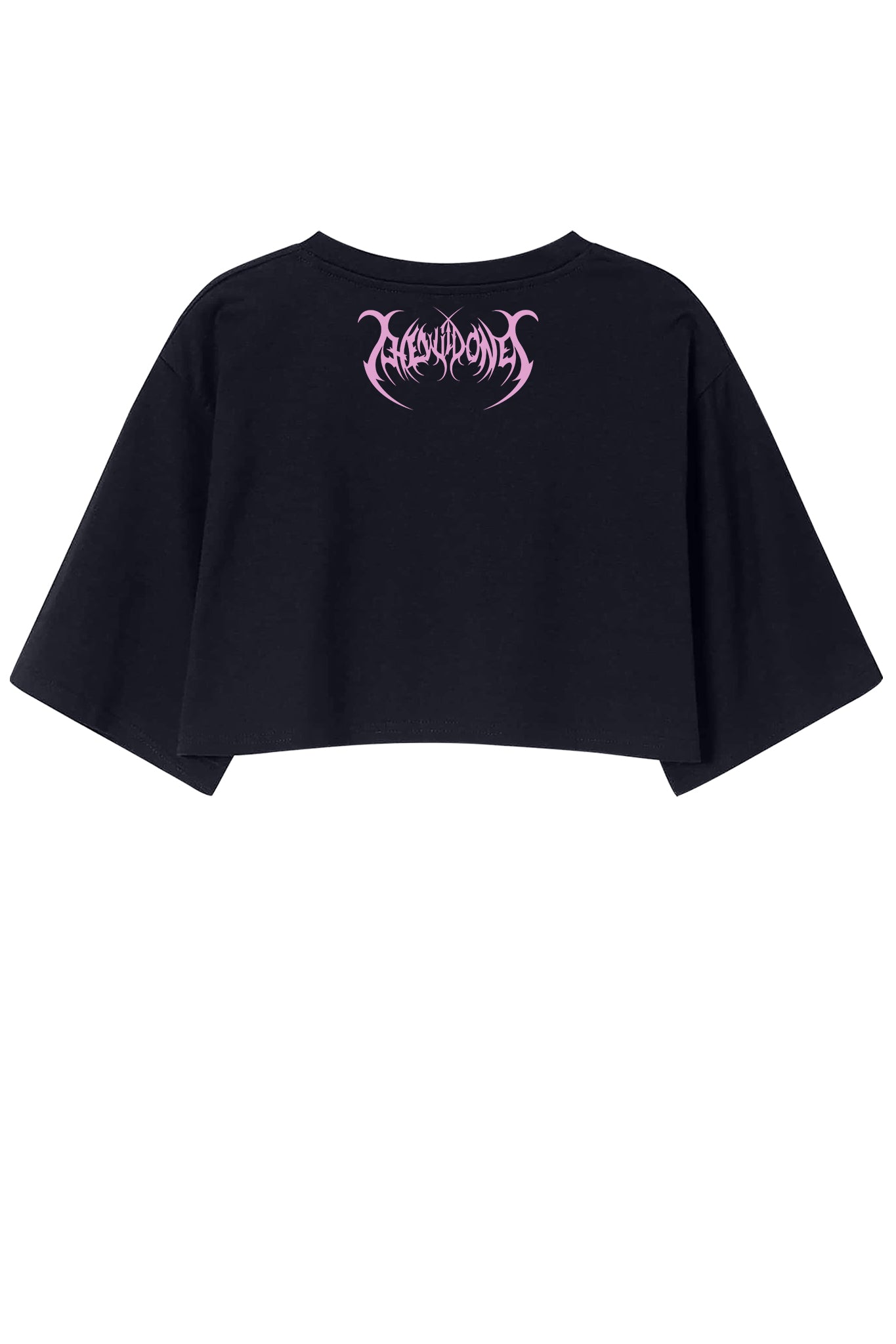 PINK BATS FLYING AT NIGHT CROP TOP