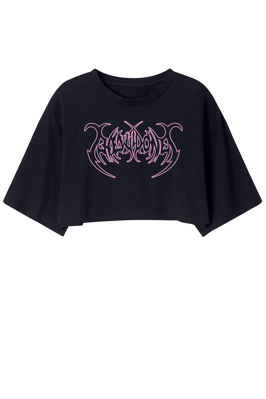 PINK BATS FLYING AT NIGHT CROP TOP