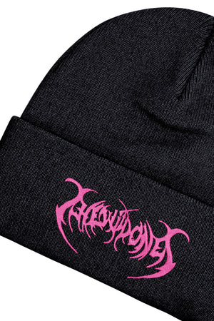 BLACK & PINK BAT BEANIE