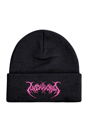 BLACK & PINK BAT BEANIE