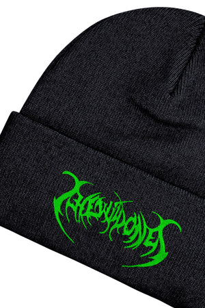 BLACK & GREEN BAT BEANIE