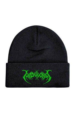 BLACK & GREEN BAT BEANIE